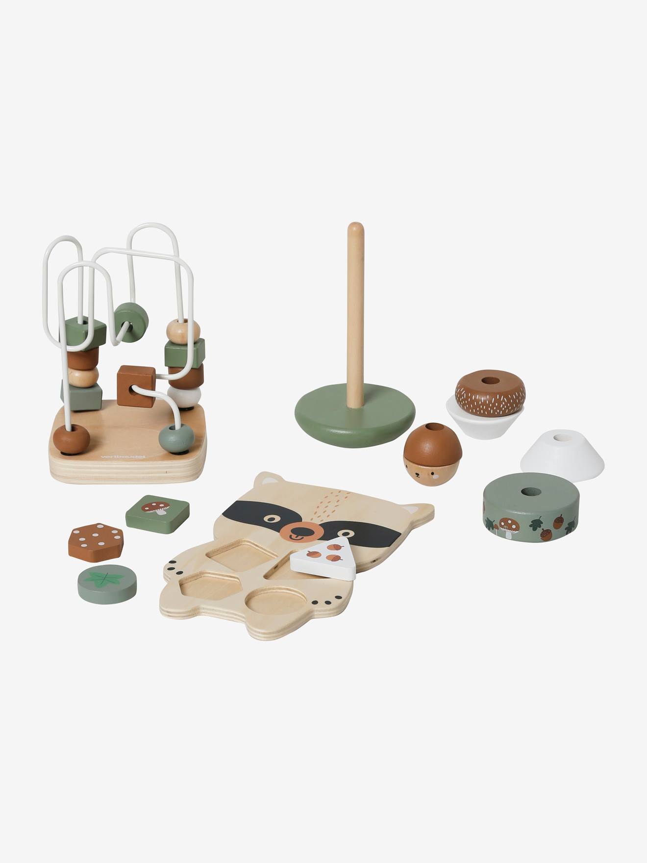 Set de 3 cubes en bois naturel - Créalia - Coffrets Créatifs pour enfant