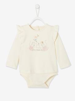 Soldes vertbaudet-Bébé-T-shirt-body "souries" bébé manches longues