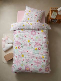 Le sommeil de bébé-Parure fourre de duvet + taie d'oreiller enfant polycoton FLOR'AILES