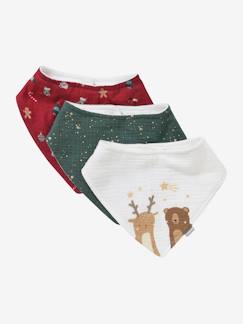 Puériculture-Repas-Bavette-Les 3 bavoirs bandanas en gaze de coton