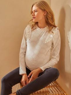 Vêtements de grossesse-Collection allaitement-T-shirt maille fantaisie grossesse et allaitement