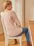 Pull devant/dos grossesse et allaitement gris+noir+rose saumon clair 