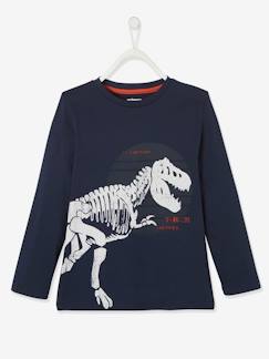 Garçon-T-shirt, polo, sous-pull-T-shirt-T-shirt garçon dino T-rex squelette
