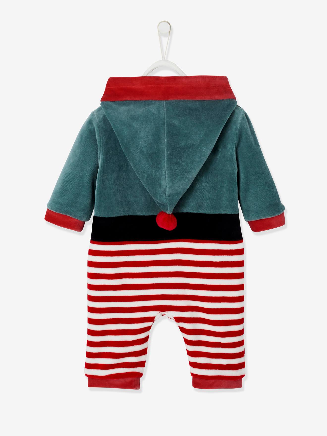Surpyjama En Velours Lutin Mixte Bebe Rouge Brique Bebe