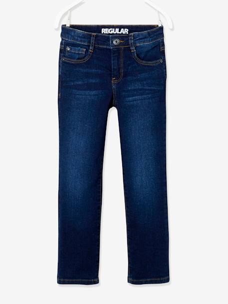 Jungen Straight-Fit-Jeans WATERLESS, Hüftweite REGULAR Oeko Tex, Bundweite verstellbar blue stone+dark blue 