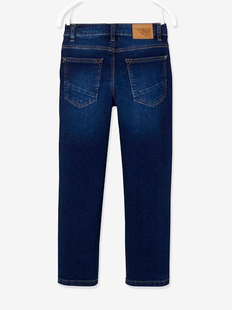 Jungen Straight-Fit-Jeans WATERLESS, Hüftweite REGULAR Oeko Tex, Bundweite verstellbar blue stone+dark blue 