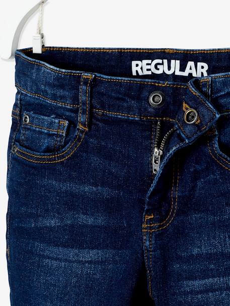 Jungen Straight-Fit-Jeans WATERLESS, Hüftweite REGULAR Oeko Tex, Bundweite verstellbar blue stone+dark blue 