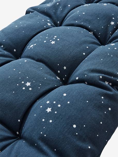 Kissen für Sitzbank oder Truhe HELLROSA BEDRUCKT+nachtblau polarstern+senfgelb ethnomuster 