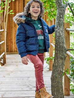 Garçon-Manteau, veste-Doudoune-Doudoune à capuche garçon doublée maille polaire garnissage en polyester recyclé
