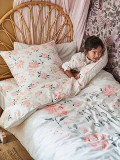 Linge de maison et décoration-Linge de lit enfant-Parure de fourre de duvet + taie d'oreiller enfant EAU DE ROSE 