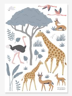 -Planche de stickers LILIPINSO - Girafe, Gazelle et Flamants
