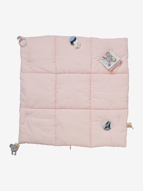 Tapis d'éveil en gaze de coton avec arche ROSE MOYEN UNI AVEC DECOR+vert / multicolore 