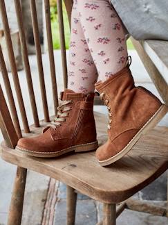 Chaussures-Chaussures fille 23-38-Boots, bottines-Bottines cuir fille à lacets + glissière
