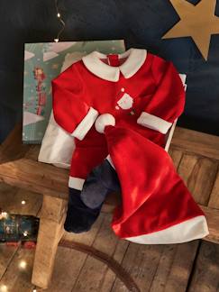 Geschenksets zu Weihnachten-Geschenkset Strampler mit Mütze "Nikolaus", Velours