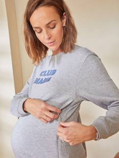 Vêtements de grossesse-Collection allaitement-Sweat molleton à message grossesse et allaitement