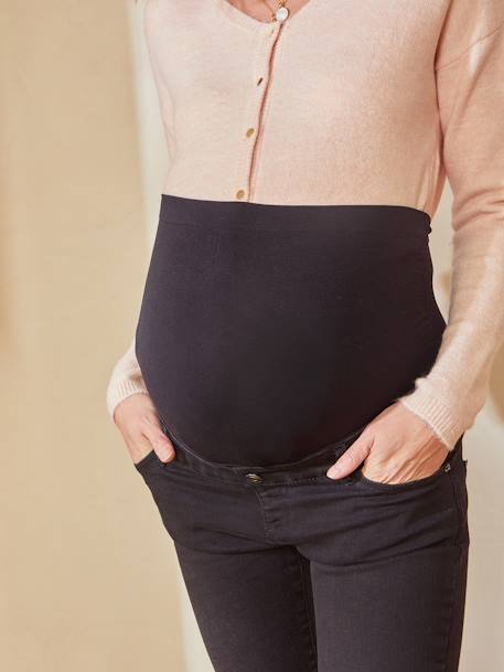 Jean skinny de grossesse bandeau sans couture anthrazite+Bleu délavé+brut 