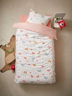 Idées déco pour une chambre partagée-Parure fourre de duvet + taie d'oreiller *Papillon"