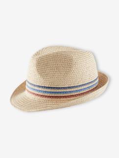 Garçon-Accessoires-Chapeau, casquette-Panama aspect paille garçon
