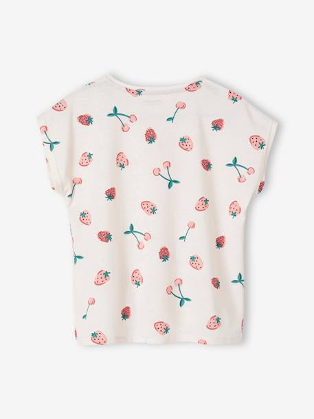 Mädchen T-Shirt ecru+grün+khaki+marine+mauve bedruckt+vanille+weiss/rot 