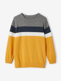 Junge-Pullover, Strickjacke, Sweatshirt-Pullover-Jungen Feinstrickpullover mit Streifen Oeko-Tex®