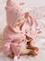 Bio-Kollektion: Baby Musselin-Bademantel, personalisierbar grün+rosa 