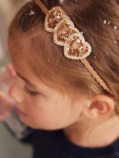 Fille-Accessoires-Elastiques, barrettes et bandeau-Headband cœur à sequins fille