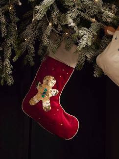 Décor de fêtes-Chaussette de Noël à sequins réversibles Mr Biscuit