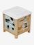 Grand cube d'activités en bois FSC® Beige LOVELY FARM+bleu+rose+rose+vert 