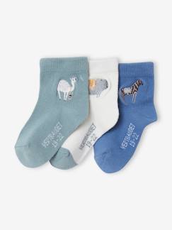 Baby-Socken, Strumpfhose-3er-Pack Jungen Baby Socken mit Tierstickerei