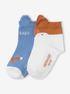 Soldes vertbaudet-Bébé-Lot de 2 paires de chaussettes renard bébé garçon