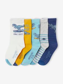 Garçon-Lot de 5 paires de chaussettes dinosaures Oeko-Tex®