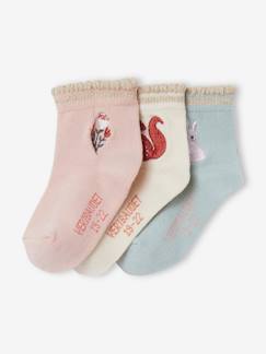 Baby-Socken, Strumpfhose-3er-Pack Mädchen Baby Socken mit Stickerei