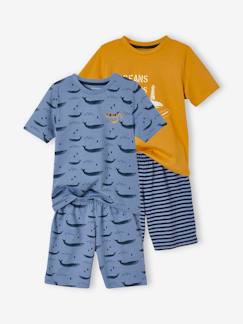 Junge-Pyjama, Overall-2er-Pack kurze Jungen-Kurzpyjamas, Wale