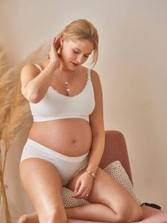 Vêtements de grossesse-Brassière grossesse et allaitement sans coutures détail dentelle