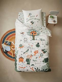Linge de maison et décoration-Linge de lit enfant-Fourre de duvet-Parure fourre de duvet + taie d'oreiller enfant MA CABANE