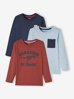 Junge-T-Shirt, Poloshirt, Unterziehpulli-3er-Pack Jungen Langarmshirts