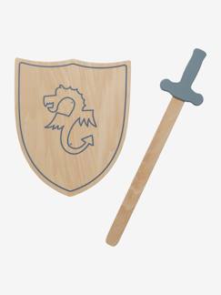 Jouet-Jeux d'imitation-Déguisements-Bouclier + épée en bois FSC®