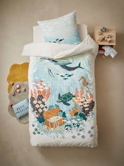 Linge de maison et décoration-Linge de lit enfant-Parure fourre de duvet + taie d'oreiller enfant DEEP OCEAN