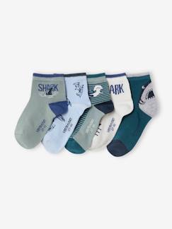Garçon-Lot de 5 paires de mi-chaussettes requins Oeko-Tex®