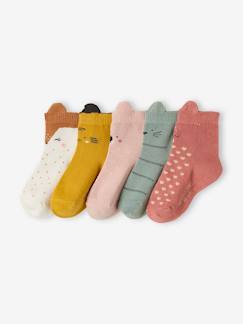 Bébé-Chaussettes, Collants-Lot de 5 paires de chaussettes animaux bébé fille