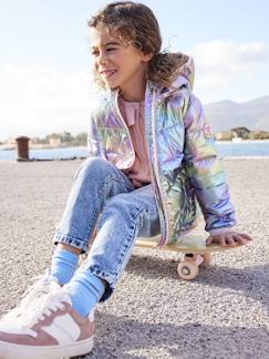 Fille-Manteau, veste-Doudoune légère effet brillant irisé fille