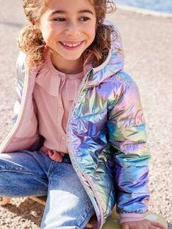 Mädchen-Mantel, Jacke-Daunenjacke-Mädchen Light-Steppjacke mit Glanzeffekt