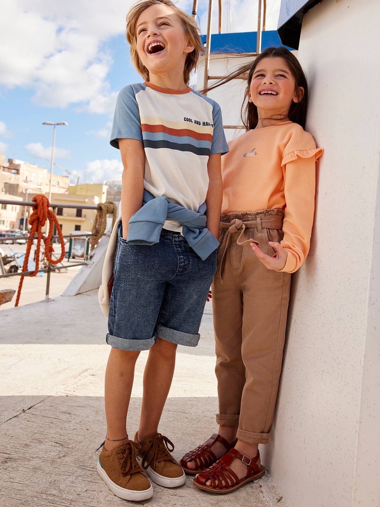 Jean taille haute online avec ceinture à nouer