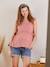 Blouse volantée grossesse et allaitement imprimé rouge 