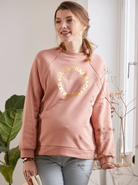 Sweatshirt für Schwangerschaft & Stillzeit mit Message-Print blush 