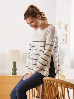 Umstandsmode-Pullover, Strickjacke-Pullover für Schwangerschaft & Stillzeit mit Seitenschlitzen