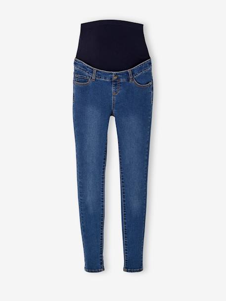 Jean skinny de grossesse bandeau sans couture anthrazite+Bleu délavé+brut 