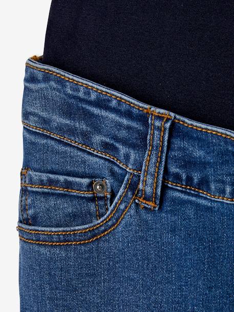Jean skinny de grossesse bandeau sans couture anthrazite+Bleu délavé+brut 