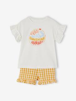 Mädchen-Shorts-Mädchen-Set: T-Shirt & Shorts mit Karomuster