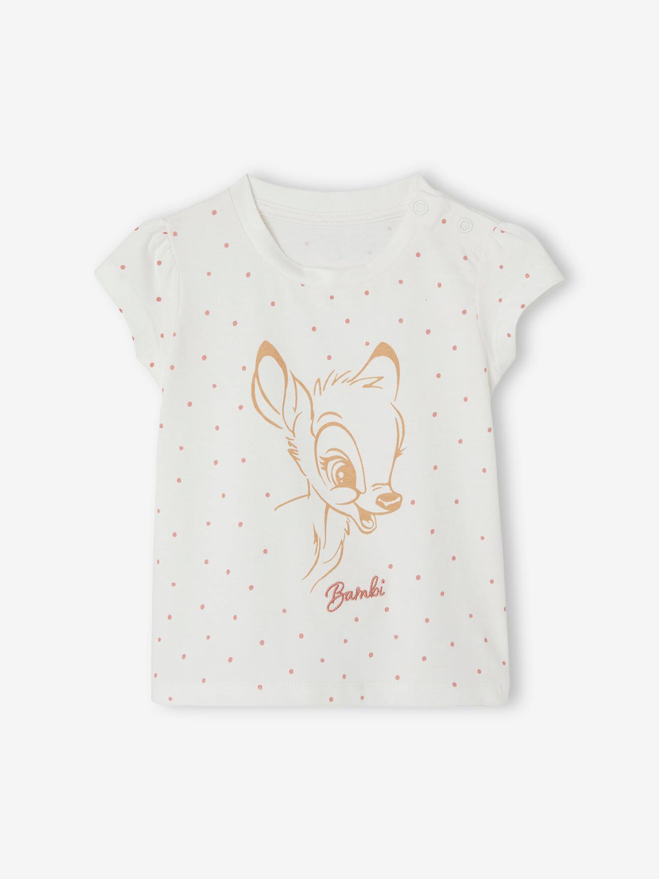 Mädchen Baby T-Shirt Baby BAMBI weiß bedruckt, - Disney